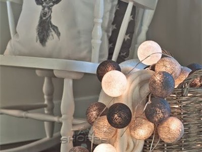 Trang trí nhà cửa tinh tế với dây đèn Thái lan Cotton balls